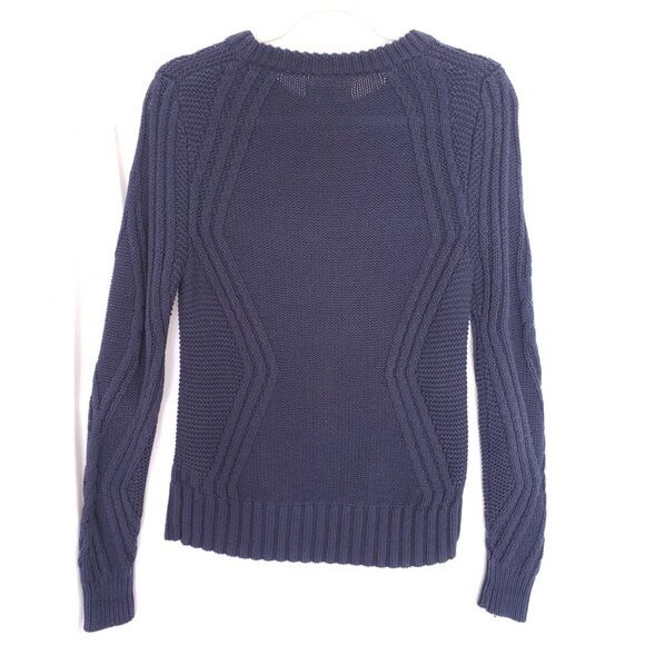 Amazon Essentials Blue Cable Knit Crew Neck Pattern LONG Sleeve Sweater Size XS - Picture 11 of 13